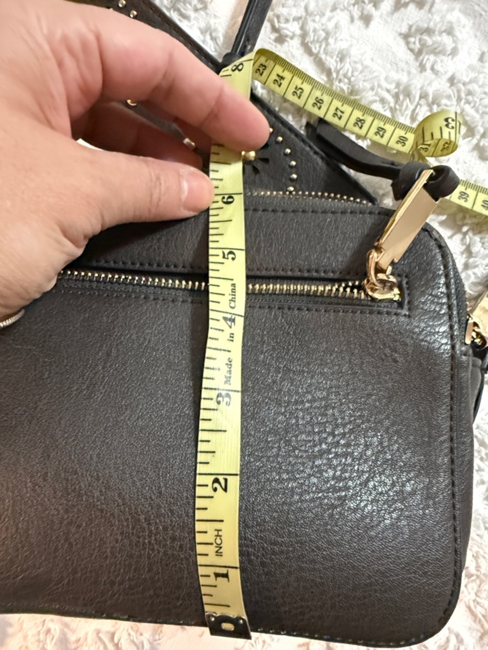 Free People - Black Crossbody Bag with Studded removable Strap - Picture 3 of 7